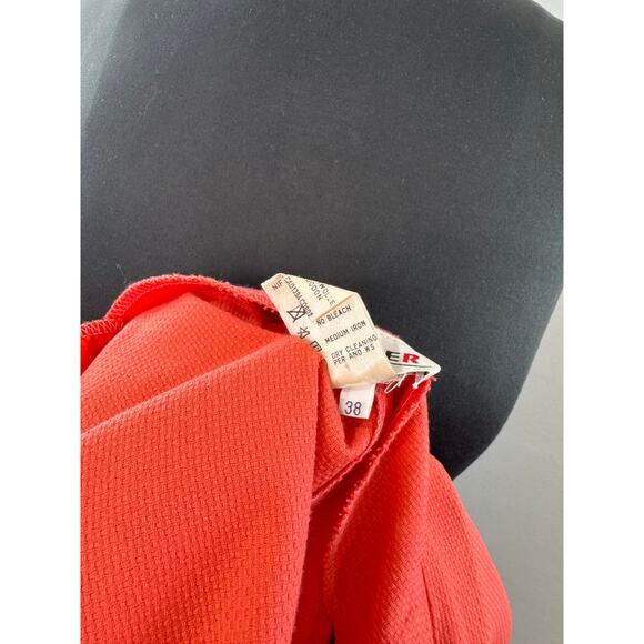 VINTAGE Rodier Coral Orange Blazer Dress Peak Lapel Double Breasted 38 FRANCE - Picture 7 of 8